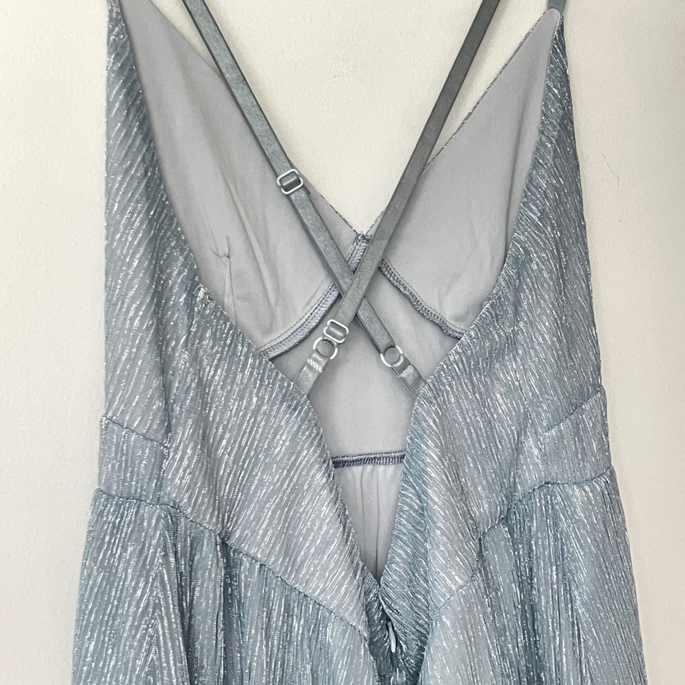 Cider Light Blue Sparkly Mini Dress-XL - Picture 6 of 7